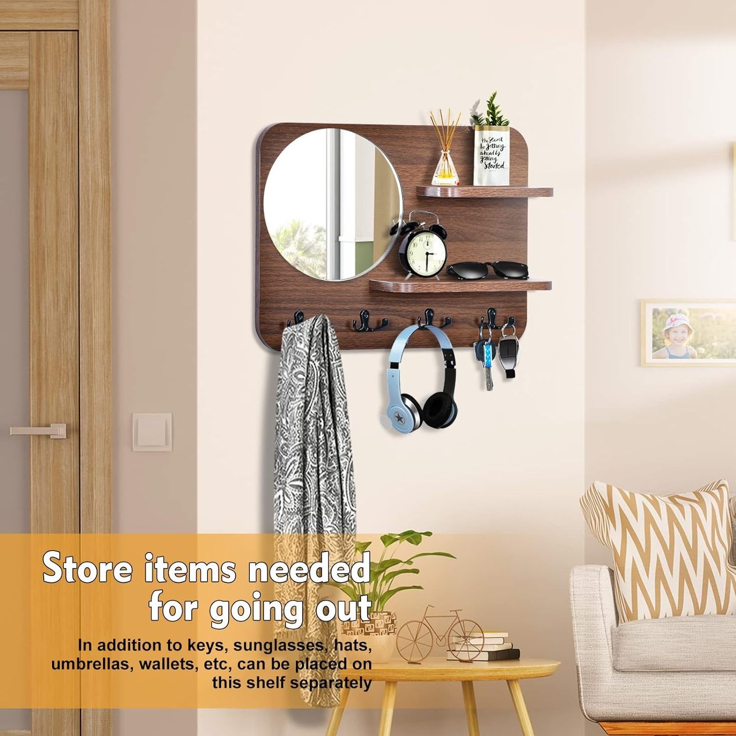 Wall & Display Shelves Coat Rack with Shelf for Storage and Display