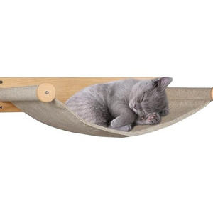 Cat Hammocks Wall Mounted for Indoor Cats Wooden Floating Cat Shelves and Perches for Wall Kitty Wall Beds Furniture