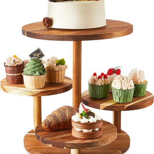 Country Farmhouse Wooden Cake Rack Cupcake Tower for Wedding Tea Party Baby Shower Dessert Display for Storage Holders Racks