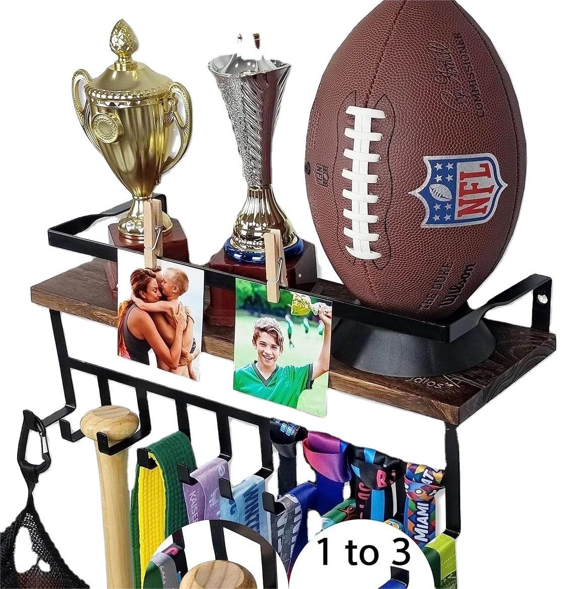 16.5 Medal Hanger Display and Trophy Shelf Wall & Display Shelves