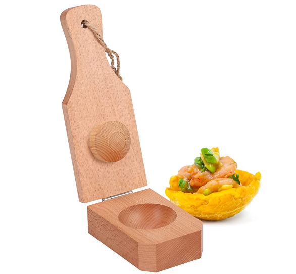 custom Wooden Tostonera Toston Maker for Stuffing Tostones Tostonera Plantain Solid Wood Masher Plantain Press Smasher