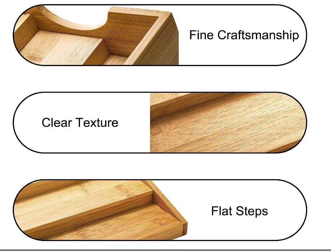 custom 2 Pack Bamboo Spice Rack Display Stand, 3 Tier Ladder Seasoning Organizer Pantry Step Shelf