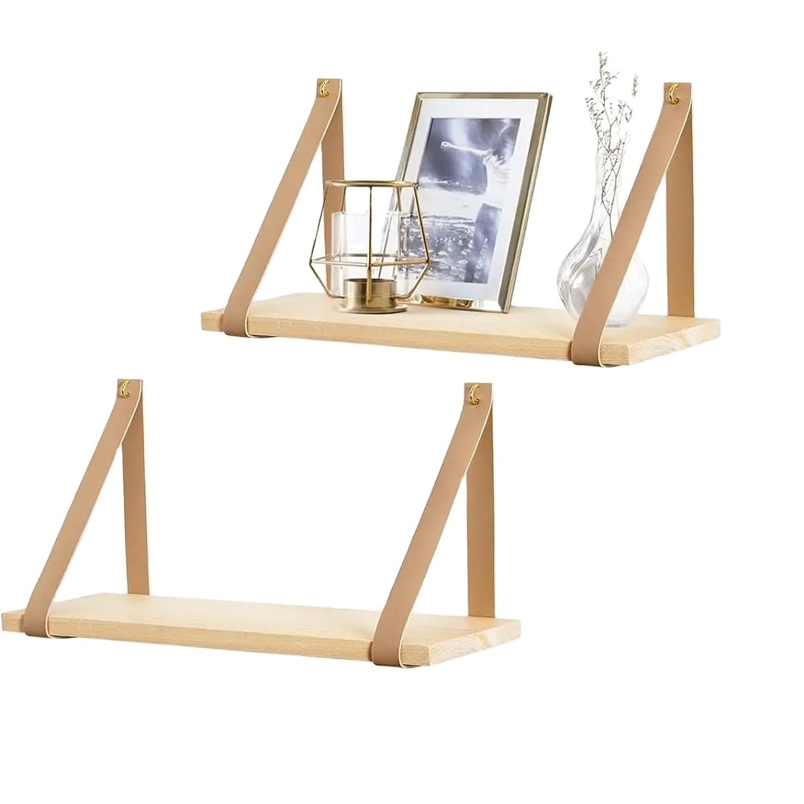 Wooden Hanging Wall Shelf Floating Storage Shelves for Home or Office Use