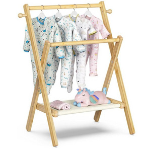 Baby Clothing Rack for Baby Shower Pets Dolls, Clothes Rack with Storage Shelf, Pets Garment Organizer Toddler Mini Closet Rack