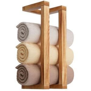 custom Wooden Towel Rack for Bathroom, Wall Mounted Towel Holder Pine Shelf for Rolled Towels Organizer Blanket Storage