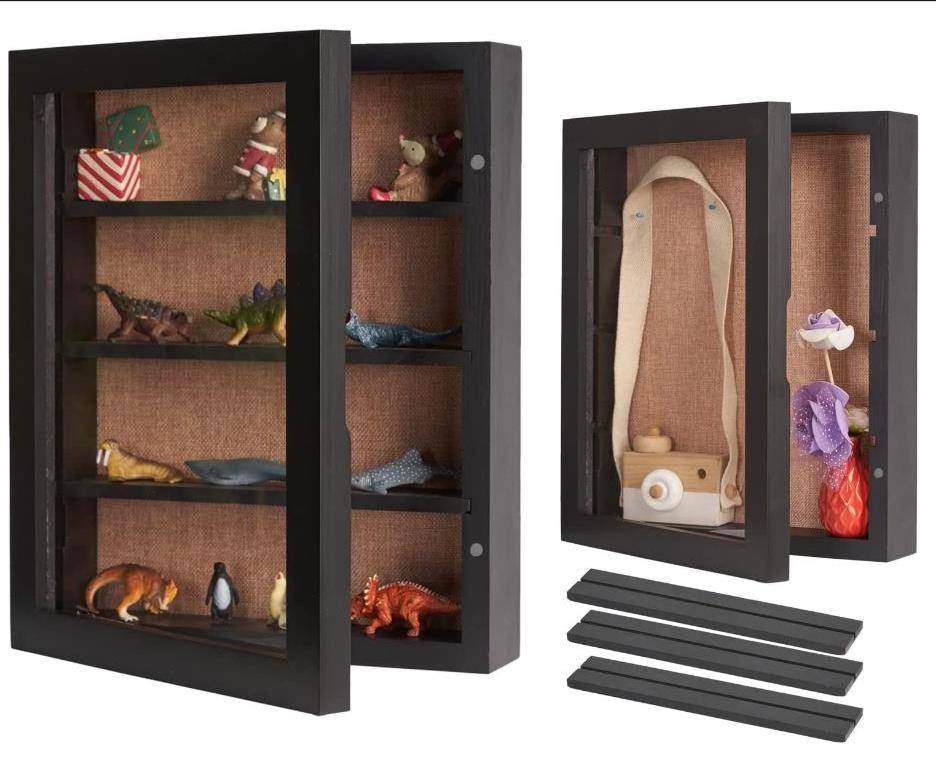 custom Large Shadow Boxes Frames 11x14 Shadow Box with Shelves Deep Memory Box Display Case with Movable Shelf for Keepsake Coin