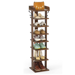 Wooden Vertical Shoe Rack for Entryway Modern Shoe Organizer for Space Saving Shoes Storage Shelf Multifunctional Storage Rack