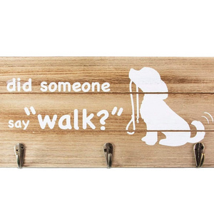 custom Dog Mom Gifts Wooden Leash Holder Home Sign Farmhouse Wall Decor with Hooks