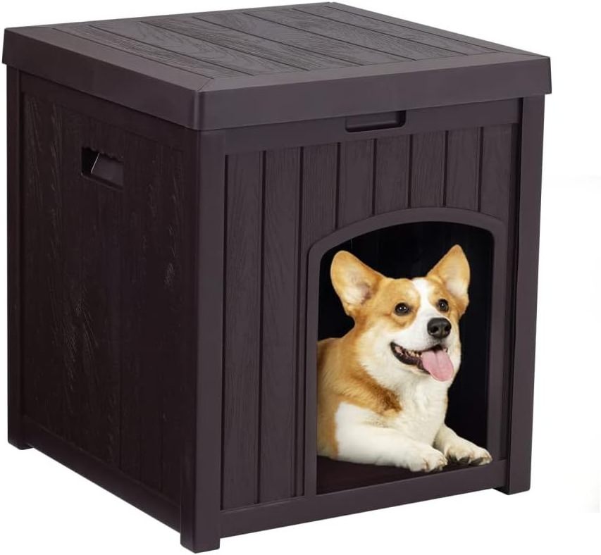 Plastic insulated dog house outdoor small medium-sized dog waterproof and weatherproof, portable and easy to assemble