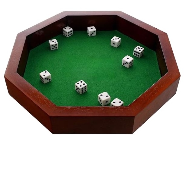 custom Octagonal Wooden Dice Tray