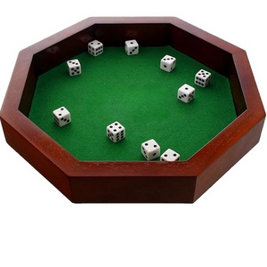 custom Octagonal Wooden Dice Tray