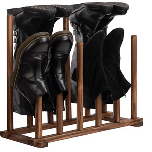 custom 6-Pair Wooden Boots Storage Rack, Stand Alone Shoe Rack Organizer