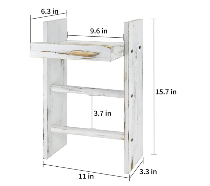 Home Bathroom Shelf Over The Toilet, Bathroom Cabinet Organizer Over Toilet with Louver Door,White Bathroom Shelf