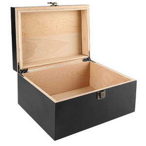 Wooden Keepsake Box Decorative Boxes with Hinged Lid Latch Closure Wood Box with Matte  Great