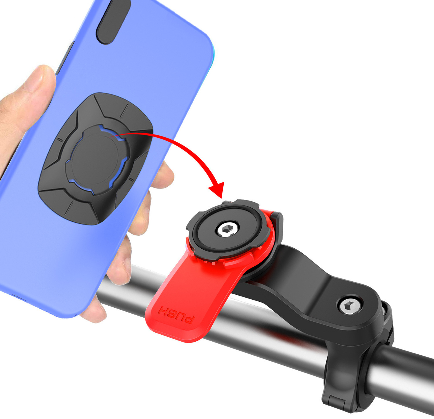 Universal 4 - 7.2 Inches Abs Magnetic Phone Case 360 Rotation quick Corner Twist Lock Motorcycle Bike Phone Mount Holder