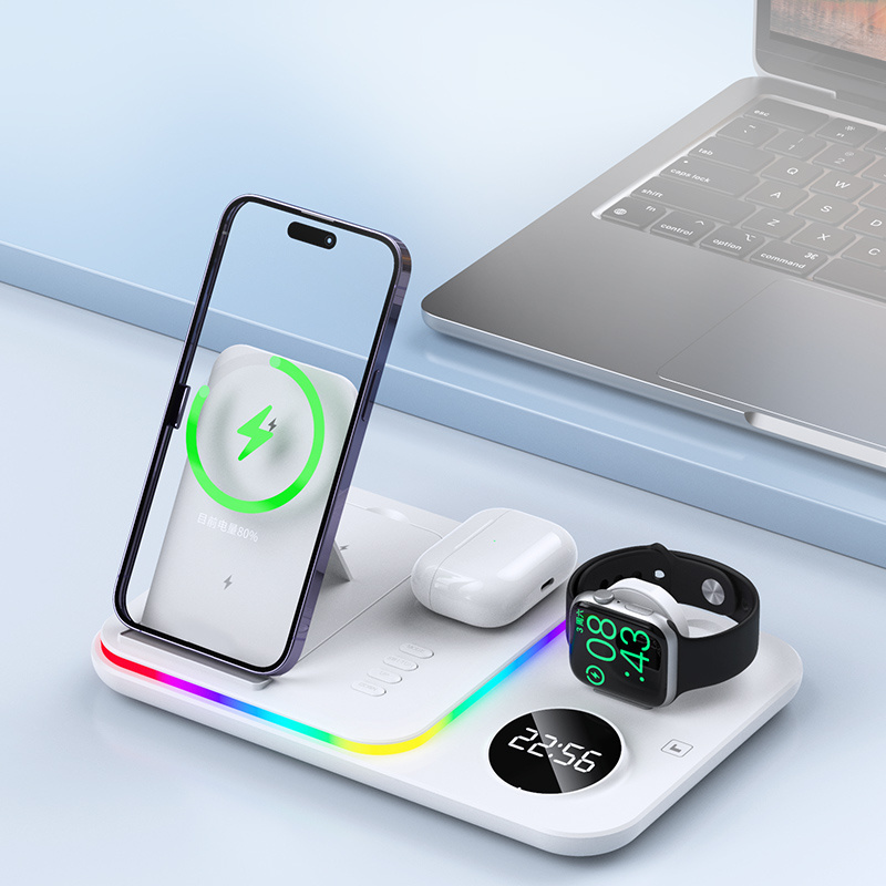 30w 3in1 3 In One Wireless Phone Charger 3 In 1 Charger Wireless Charging Station 3 In 1 Wireless Charger With Night Light Clock