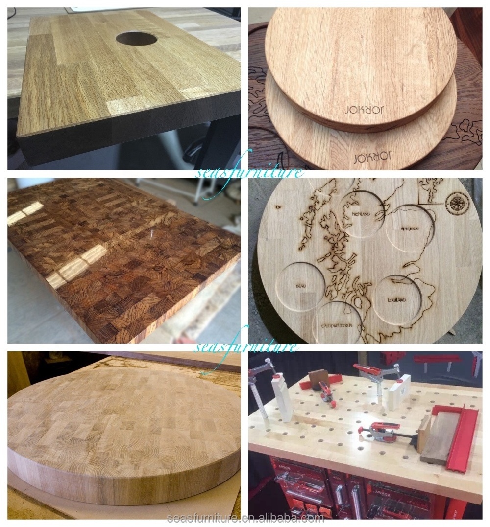 Factory sell Wood Table Tops kitchen countertops wood kitchen island tops 100% Solid Wood