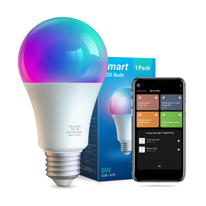 A19 E26 4 Set Pack RGB Tuya APP WIFI Control Alexa Google Home Dimmable Multi Color Changing Lights Smart LED Bulbs