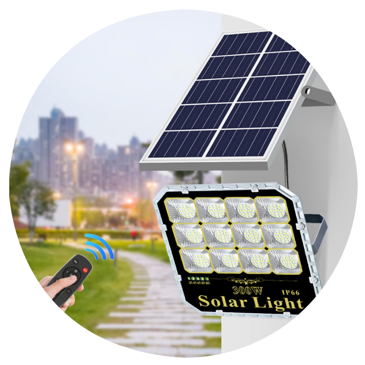 IP66 Solar LED Flood Lights Professional 300w Stadium Outdoor Use On Off Switch Remote Control Waterproof