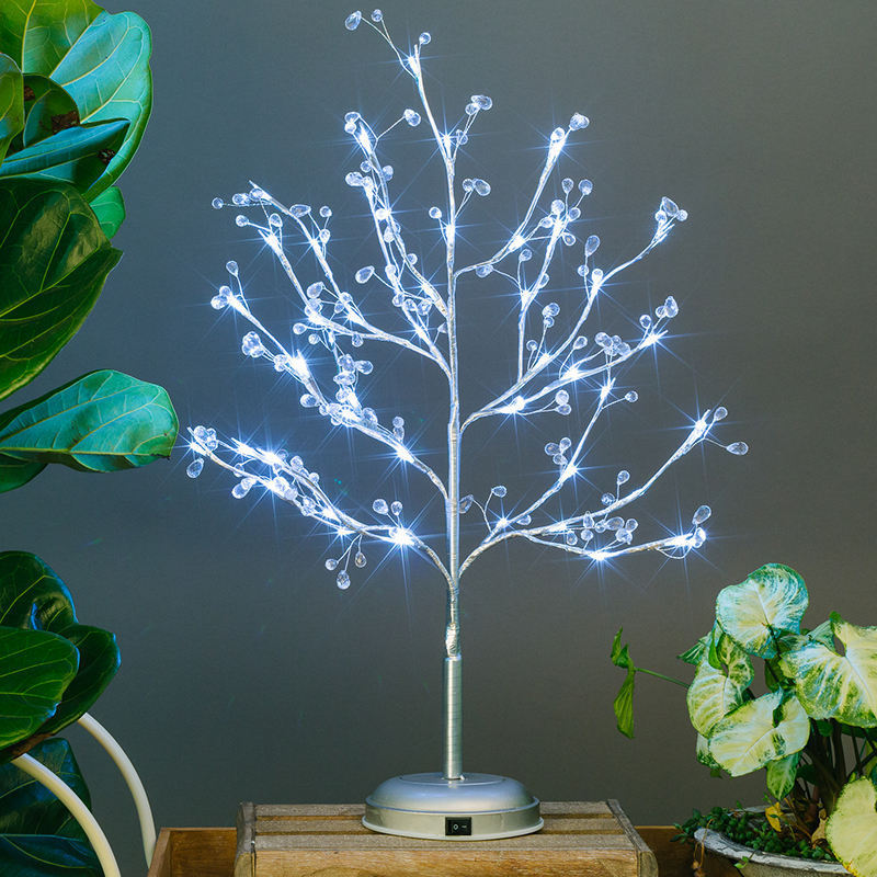 Wholesales Price Tree Lamp with Touch Switch Battery USB Powered Copper Wire Cold White Light for Bedrooms, Offices, Bookshelves