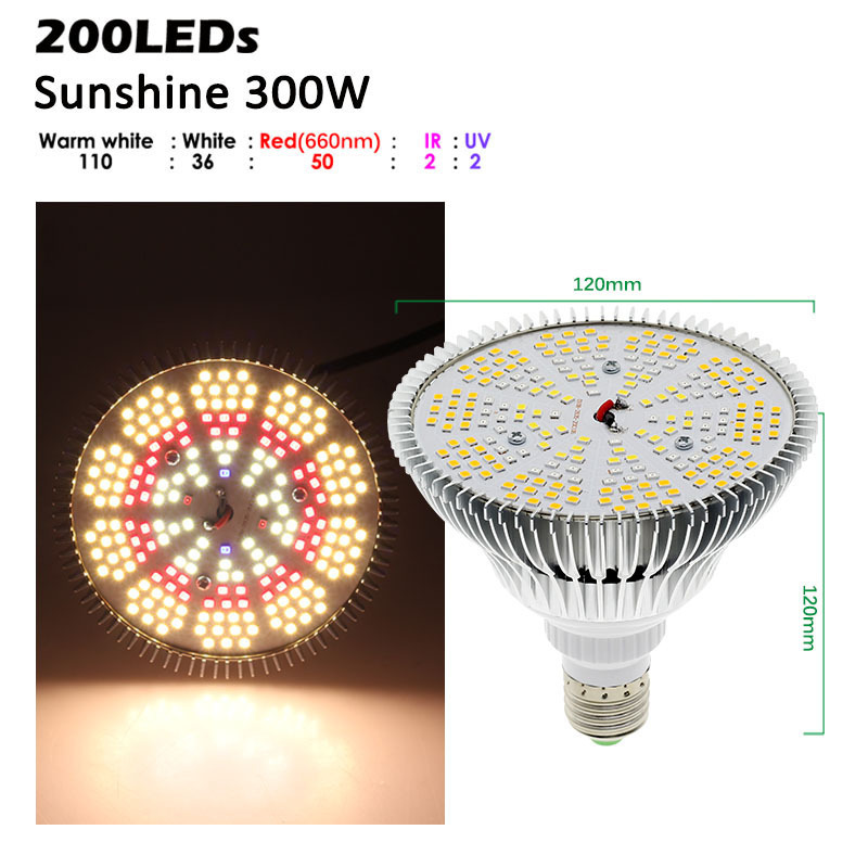 Artificial Growing Lamp Full Spectrum E27 300w LED Hight Grow Light Bulb Best Sellers Indoor Hydroponic Medical Plants Light