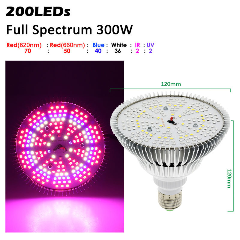 Artificial Growing Lamp Full Spectrum E27 300w LED Hight Grow Light Bulb Best Sellers Indoor Hydroponic Medical Plants Light