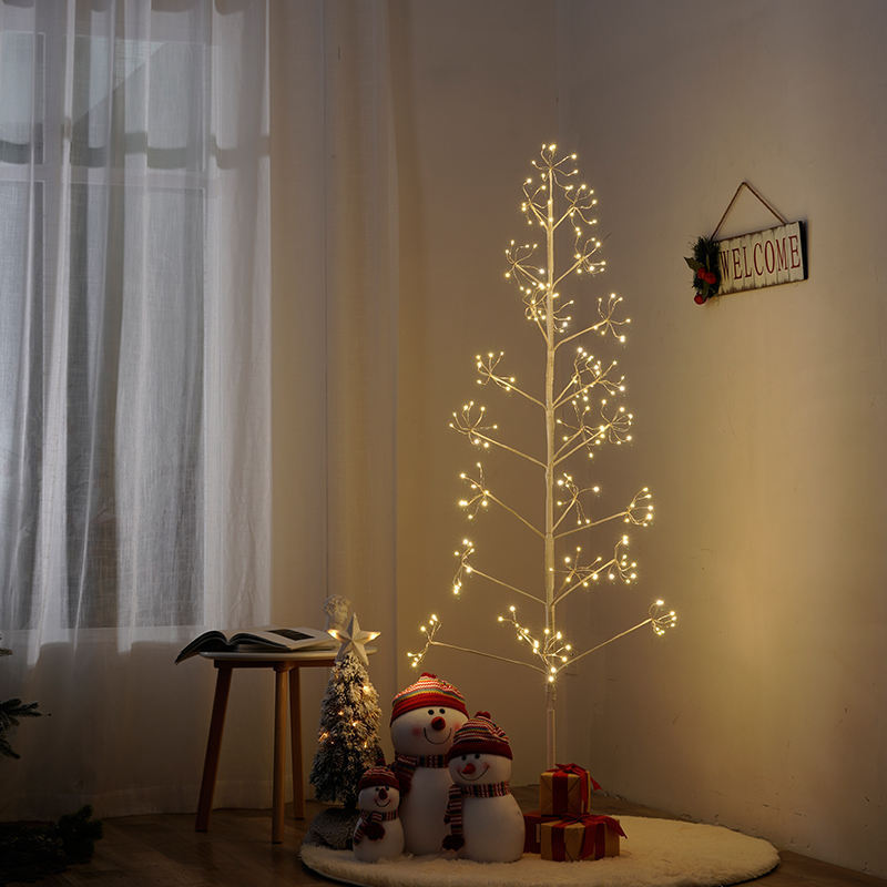 Christmas Artificial Tree With LED Lights For Room Artificial Warm Light Up Palm Tree White Fireworks Decorative Twig Tree