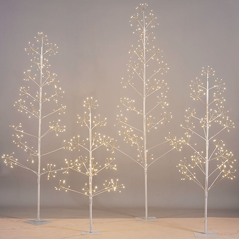 Christmas Artificial Tree With LED Lights For Room Artificial Warm Light Up Palm Tree White Fireworks Decorative Twig Tree