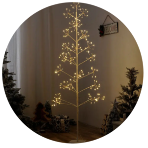 Christmas Artificial Tree With LED Lights For Room Artificial Warm Light Up Palm Tree White Fireworks Decorative Twig Tree