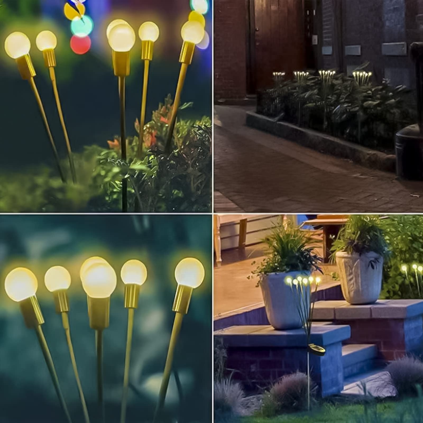 Outdoor Garden Waterproof Firework Light  6/8/10 Bulbs Heads Led Solar Powered Firefly Garden Lights