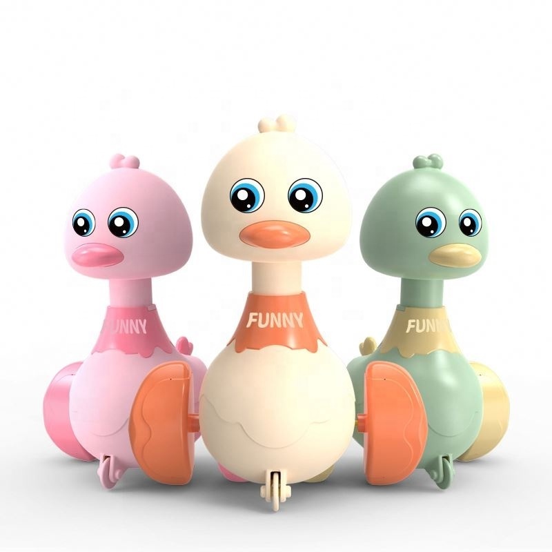 Newest product press type swing cute duck toy children learning to climb early educational toys car for kids boys and girls