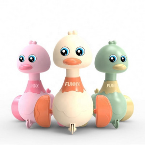 Newest product press type swing cute duck toy children learning to climb early educational toys car for kids boys and girls