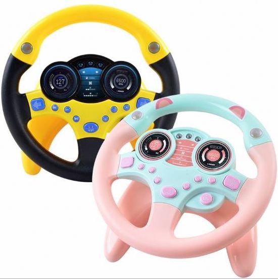 SS early educational kids interactive simulation driving toys light music electronic kids steering wheel toy for car seat