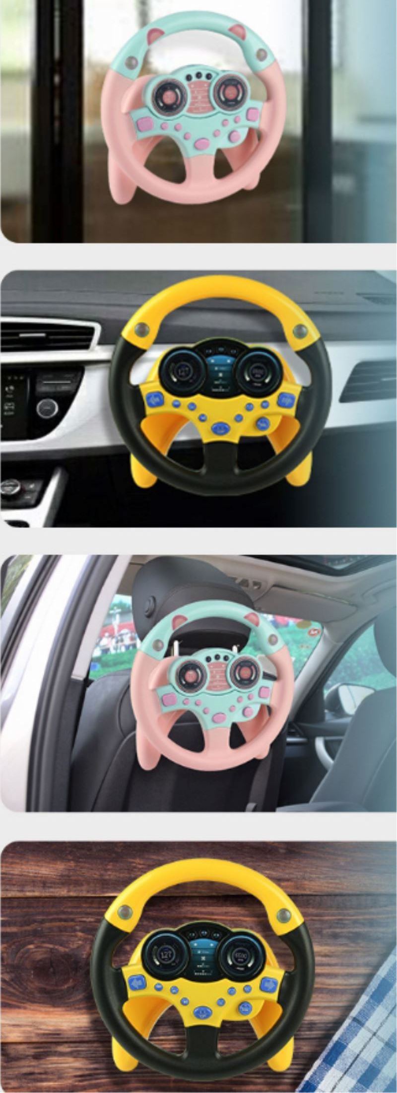 SS early educational kids interactive simulation driving toys light music electronic kids steering wheel toy for car seat