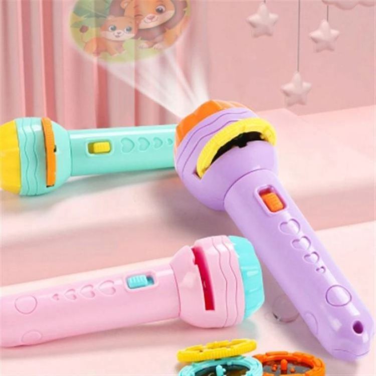 New Children's luminous projection LED flashlight baby puzzle teaching cognitive early knowledge animal pattern bedtime story