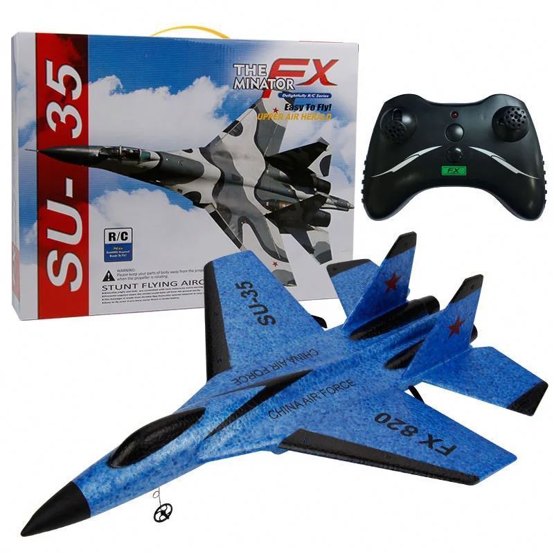 New RC Plane SU35 2.4G With LED Lights Aircraft Remote Control Flying Model Glider Airplane SU57 EPP Foam plane Toys