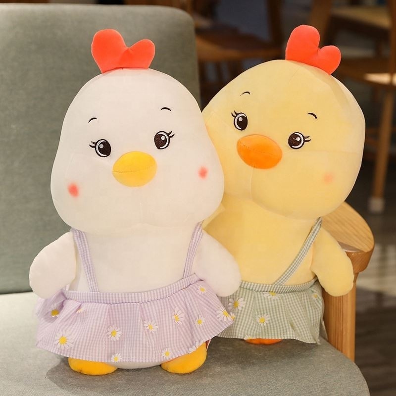 New Cute little yellow chicken plush toy Duck mother action baby doll Rag Doll sleeping throw pillow super soft girl