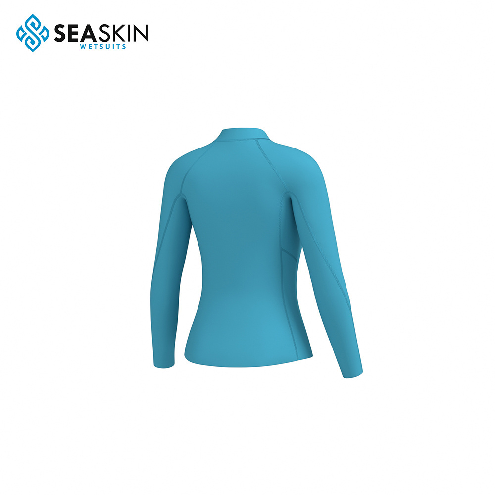 Seaskin Women Men Surf Neoprene Wetsuit Top 2mm Long Sleeve Front Zipper Water Wet Suit Jacket Coat