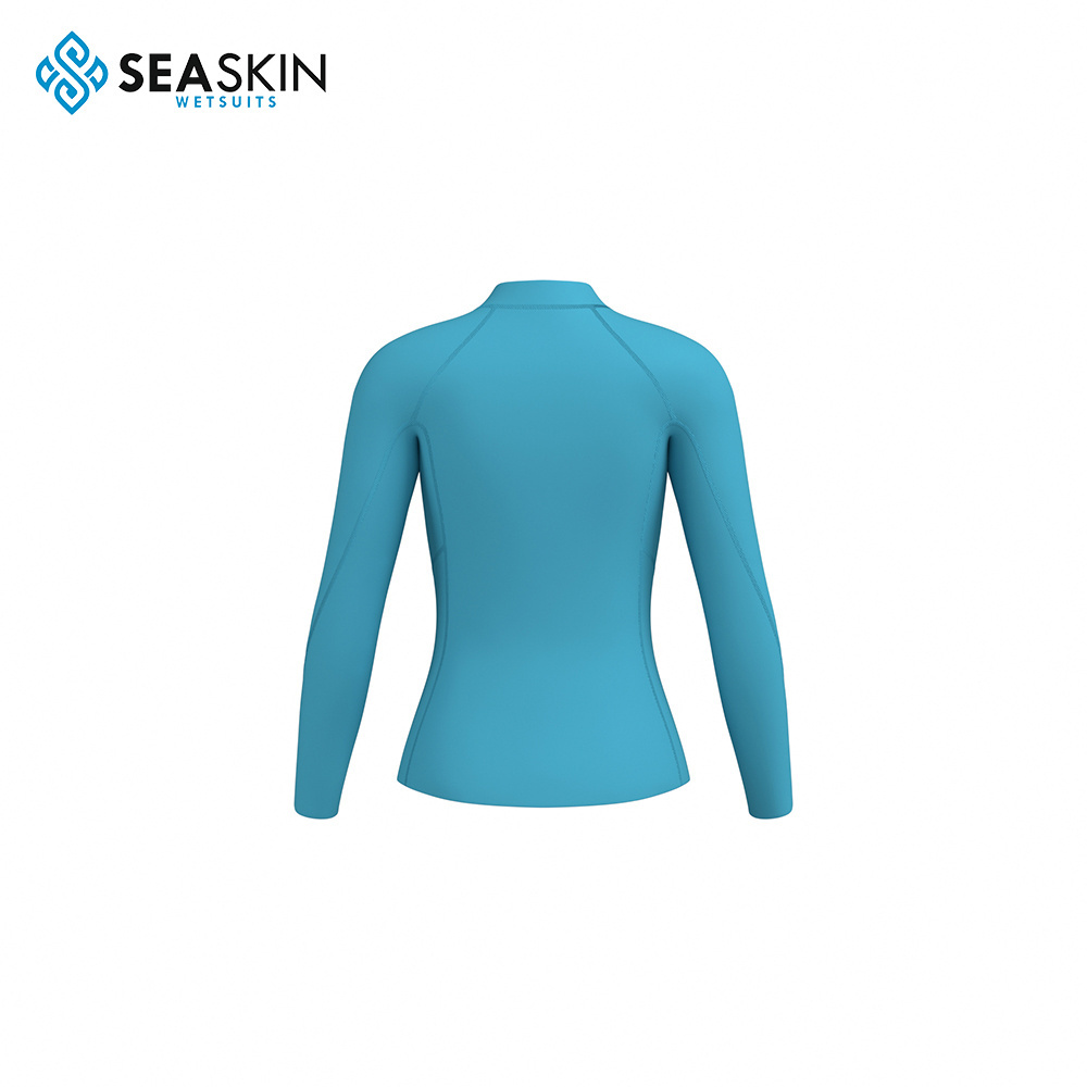 Seaskin Women Men Surf Neoprene Wetsuit Top 2mm Long Sleeve Front Zipper Water Wet Suit Jacket Coat