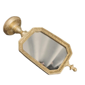 European Retro Resin Old Desktop Mirror Nostalgic Gold Living Room Dresser Mirror Ornaments