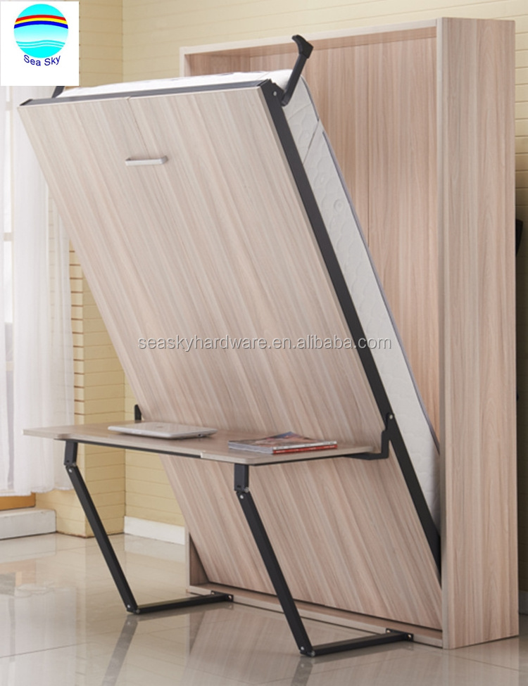 Beds Vertical Bedroom Furniture Space Saving  Murphy Bed With Desk Folding Wall Bed