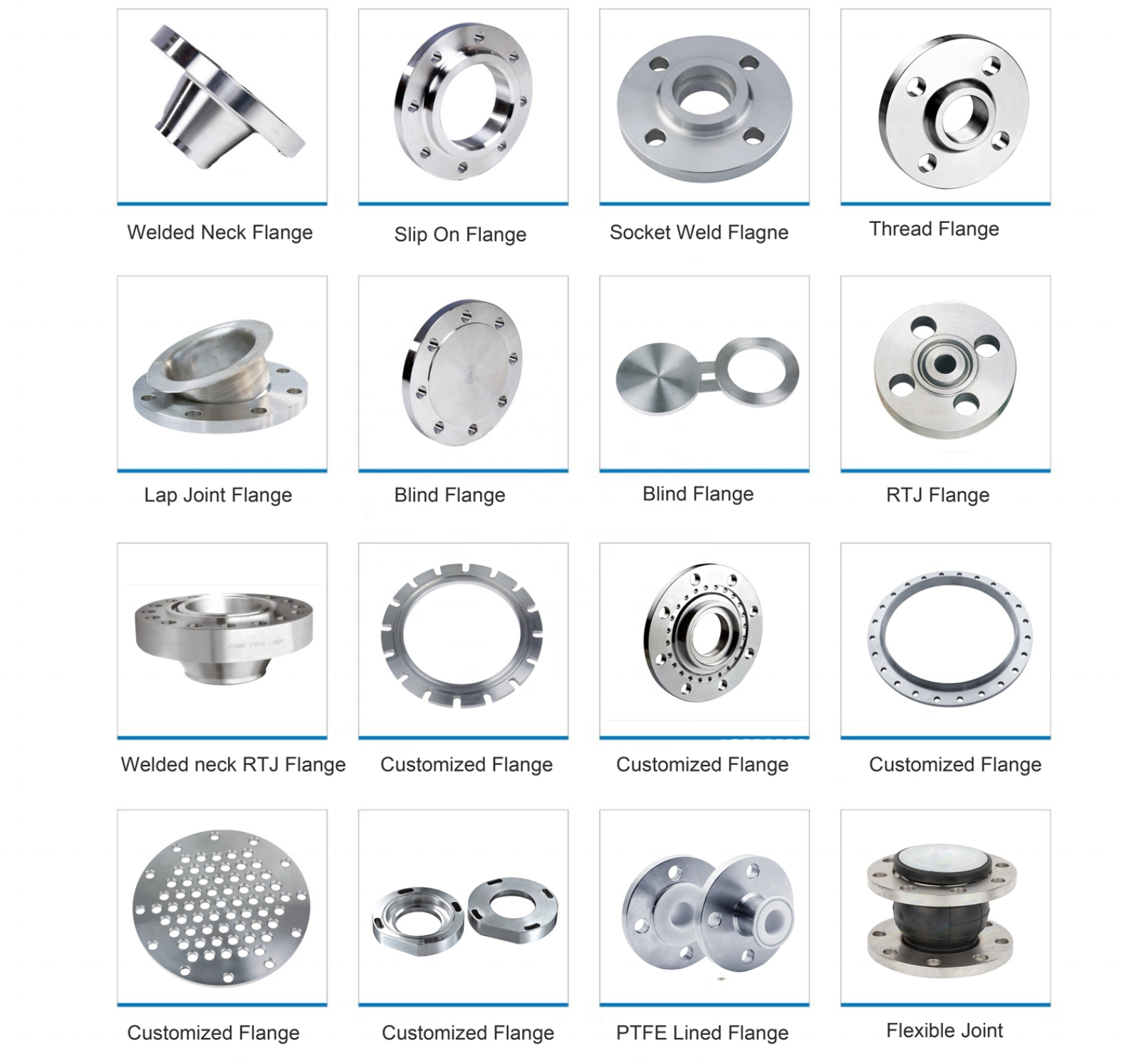 stainless steel ss 304 316 ss304 316L tri clover clamp adapter PTFE lined coated Flange