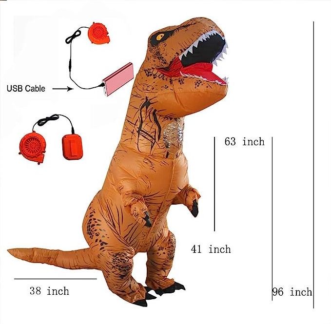 Halloween Adult Inflatable T-rex Dinosaur Party Costume Funny Fancy Dress Mascot T-rex Dino blow up suit Fantastic Suit