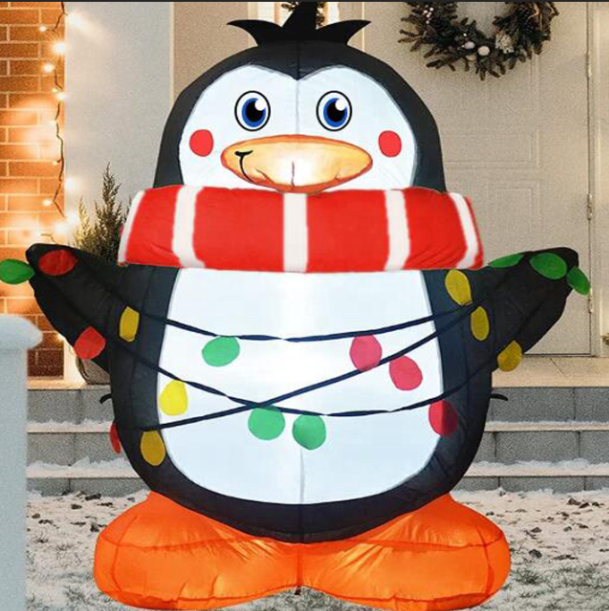 5ft penguin christmas led yard inflatable decors outdoor holidays inflatable lighted decorative garden festival yard inflatable