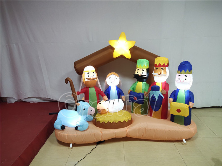 Christmas Inflatable Nativity of Jesus with Three Wiseman Inflatable Christmas Decorations for Yard