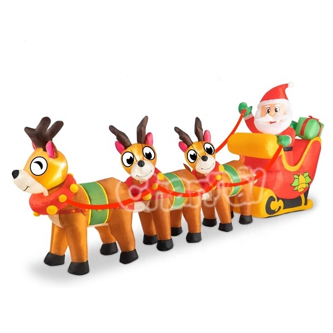 10ft Santa Claus with Sleigh and reindeer Christmas inflatables outdoor decorative inflatable santa Claus holidays inflatables