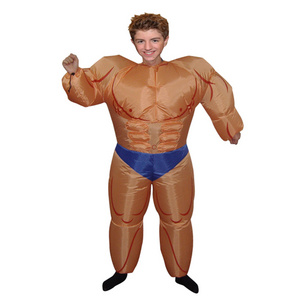 Cheap Wholesale Inflatable Muscle Man Suit Mascot Costume Customized Carton Polyester for Adults and Kids for Children Boys 500