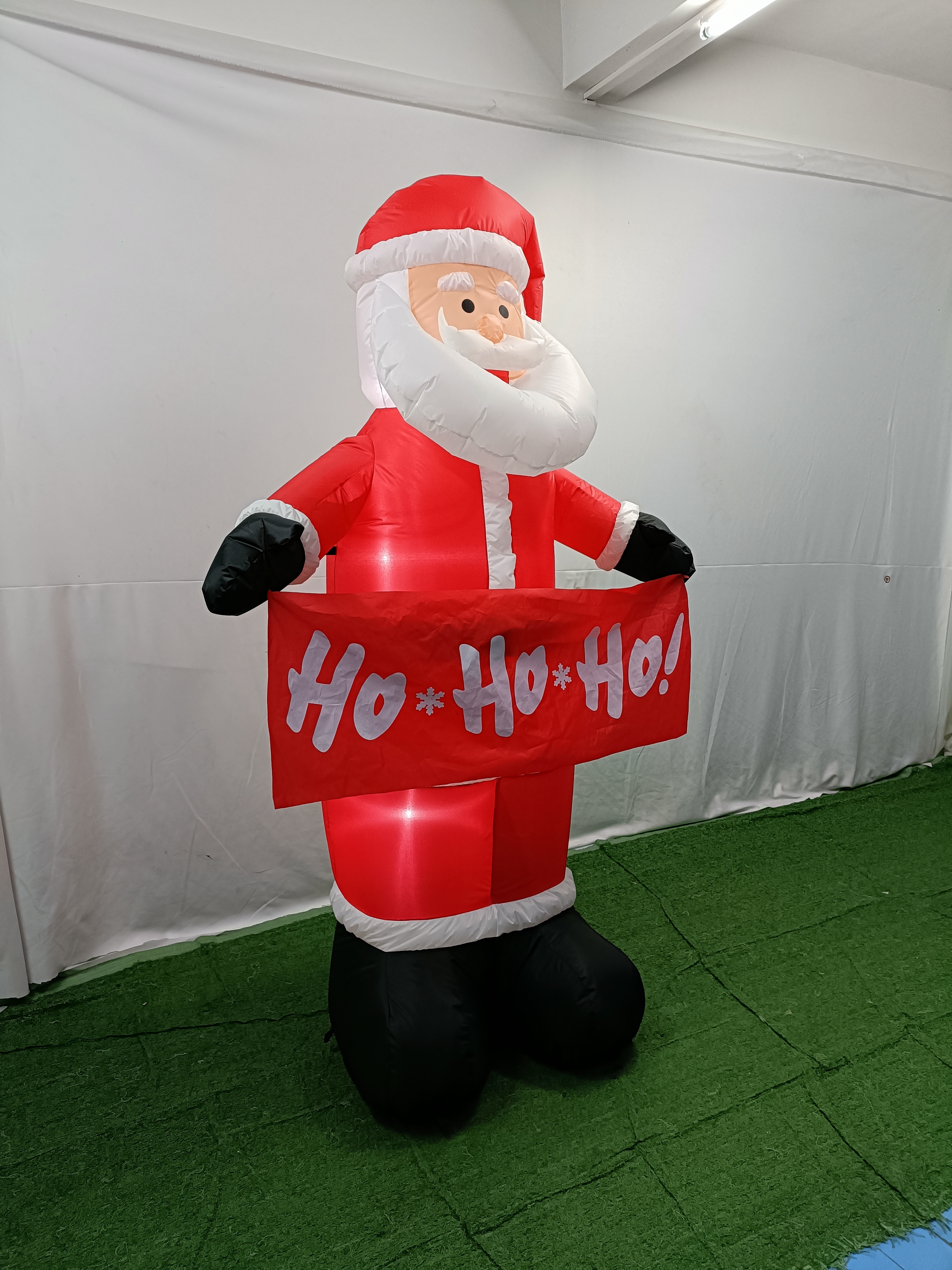 RTS HOHOHO Santa Inflatable Christmas Xmas Decoration Decor Santa Claus With Banner Light Up At Yard