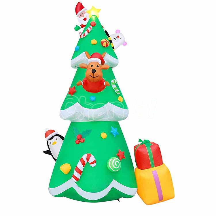 7ft Inflatables Christmas tree with dad Noel Blow Up Indoor Outdoor Xmas Decor Lawn Yard Garden Decoration