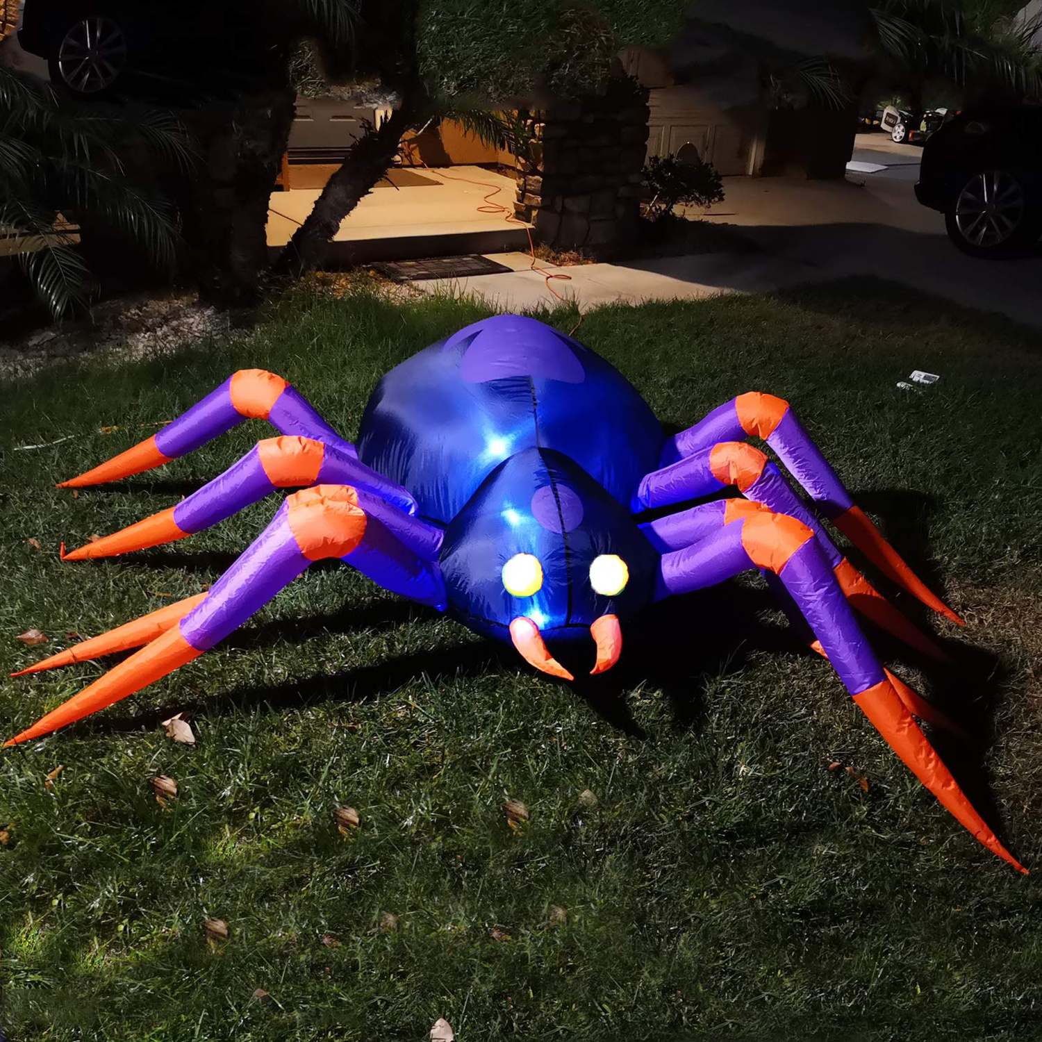 Customize 8FT Giant Spider Halloween Skeleton Purple Inflatable Standing Decoration Lawn Garden Home Decoration Outdoor